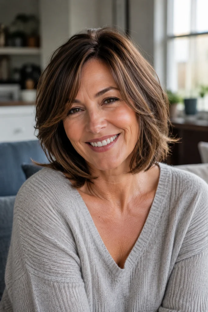 Collarbone Bob For Women Over 50