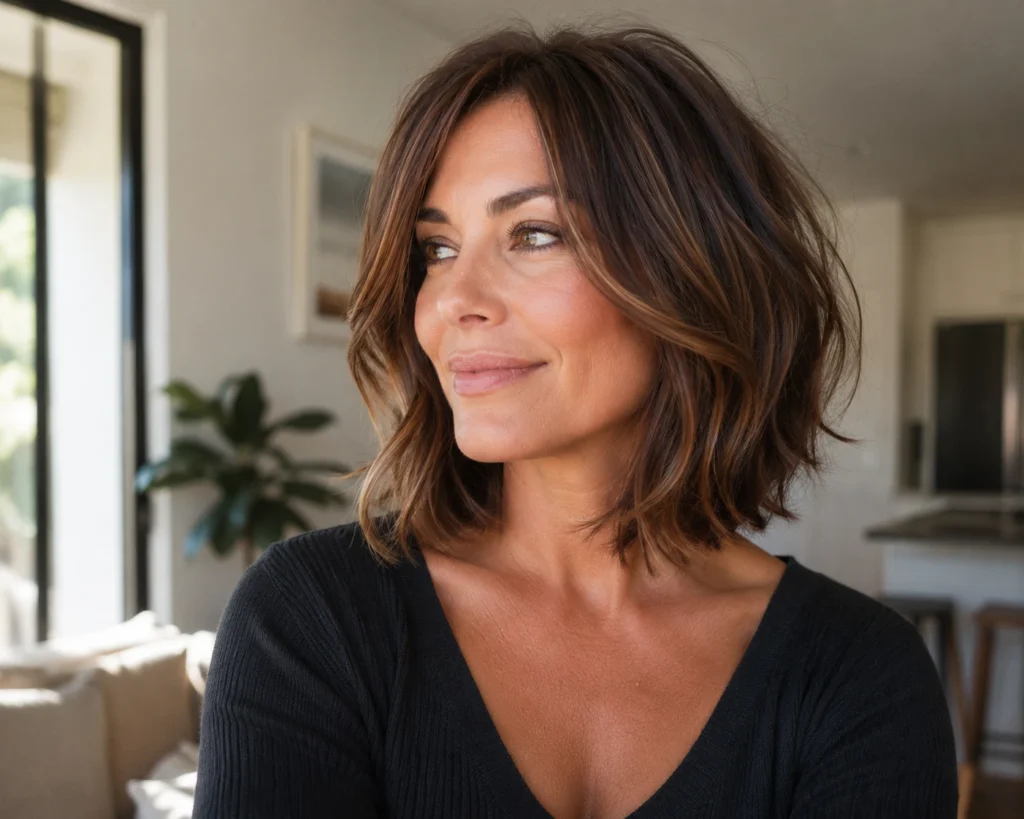 Collarbone Bob With Layers