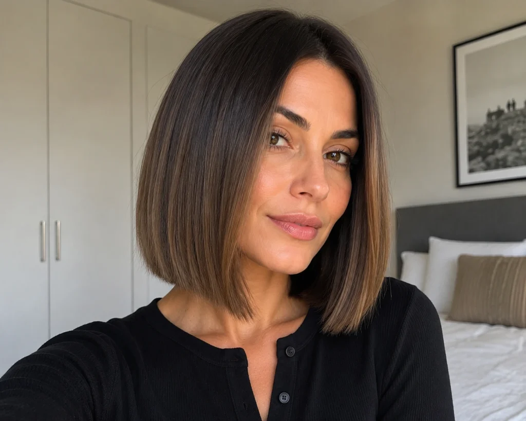 Sleek Straight Collarbone Bob