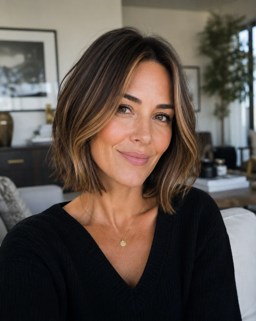 Collarbone Bob With Face-Framing Highlights