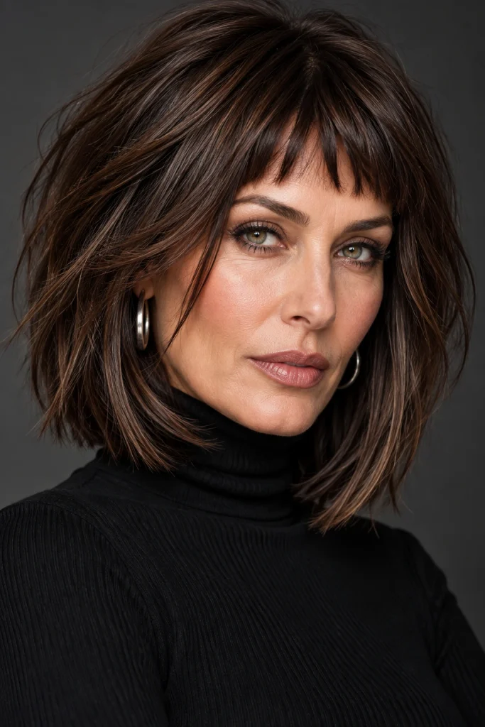  Layered Bob with Micro Fringe