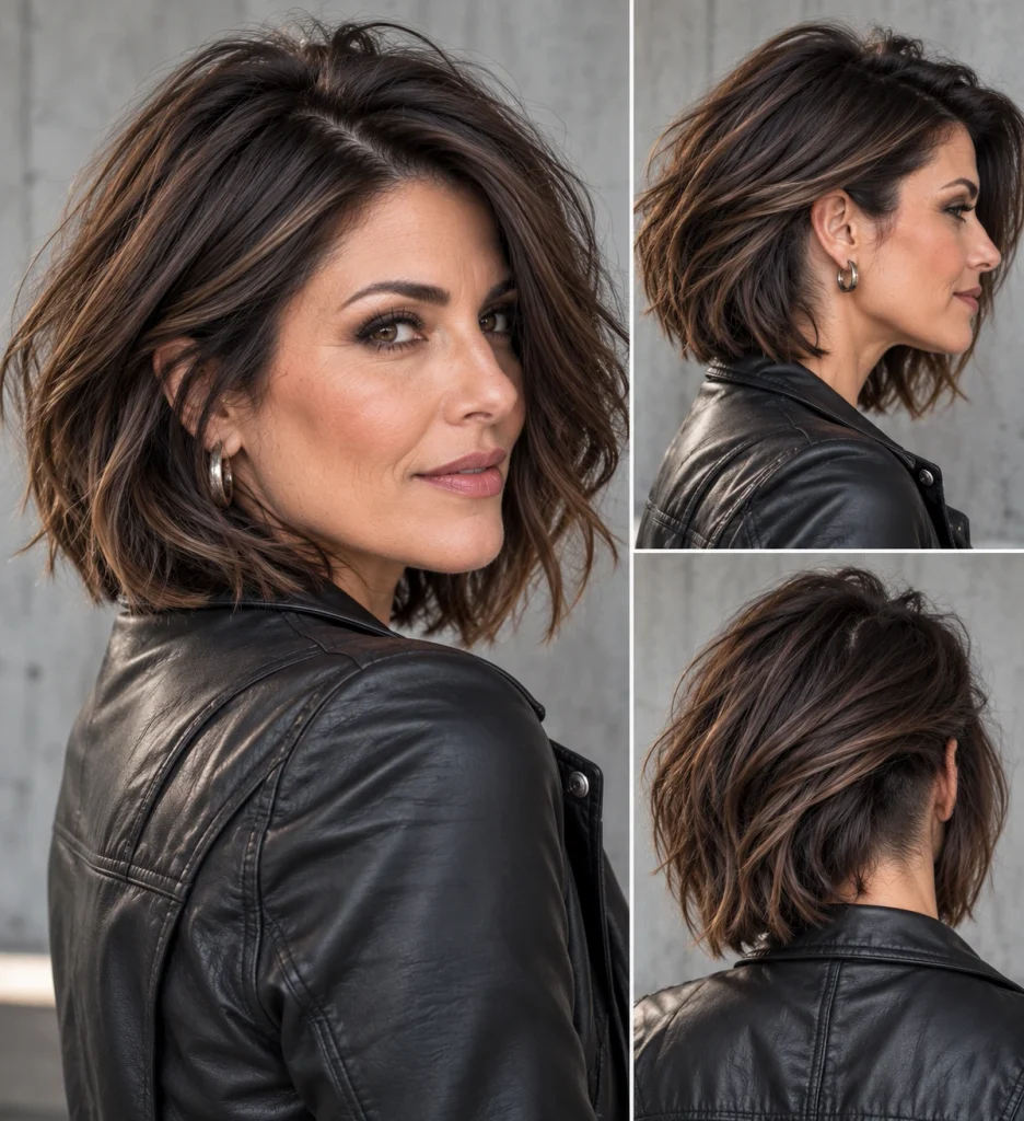Layered Bob with Undercut Layers