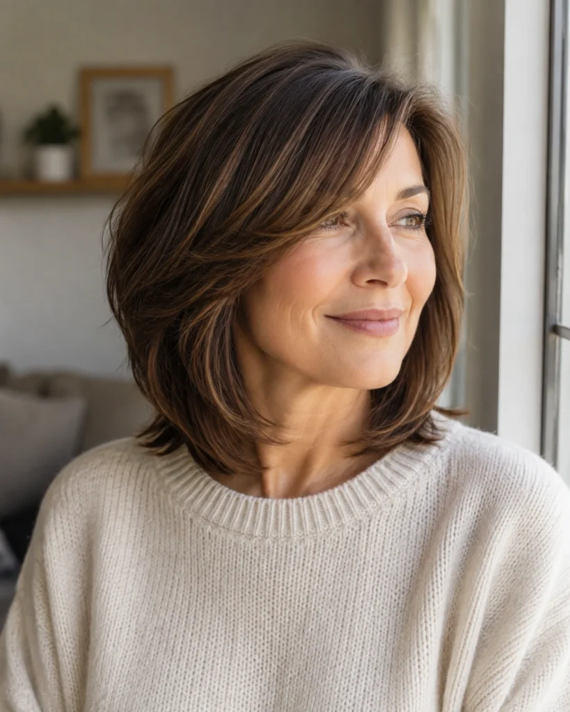 Soft Layered Bob with Side Bangs
