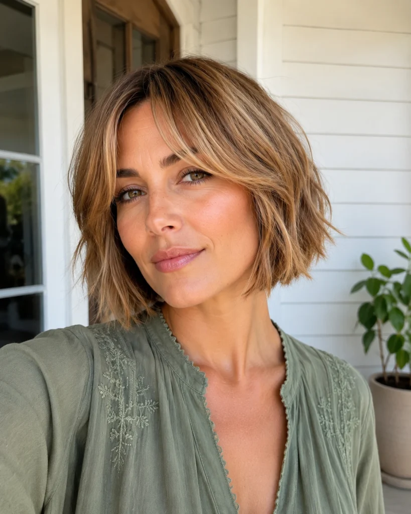 Choppy French Bob With Curtain Bangs