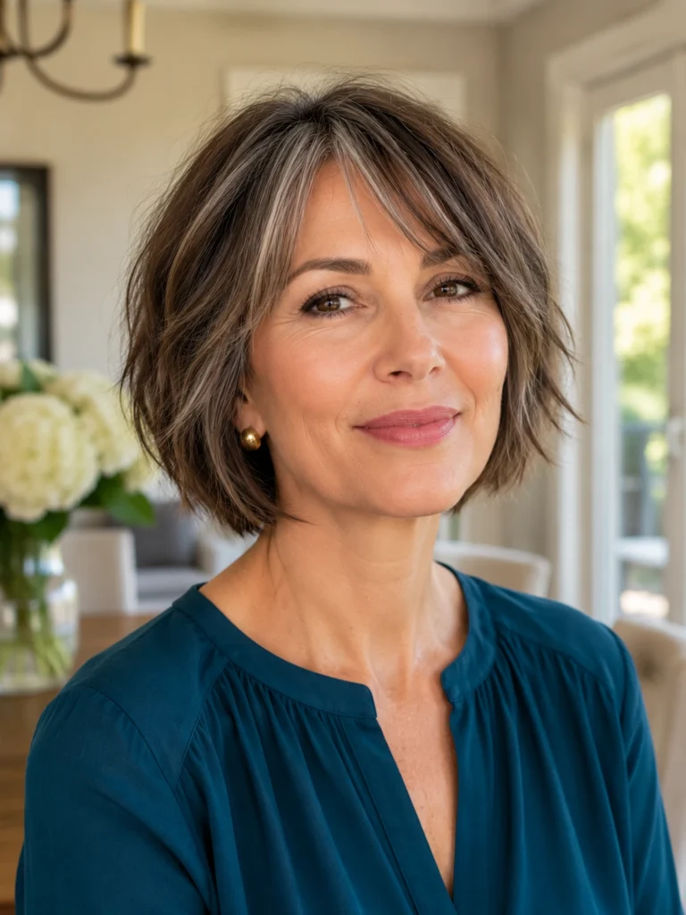 Choppy French Bob for Women Over 50