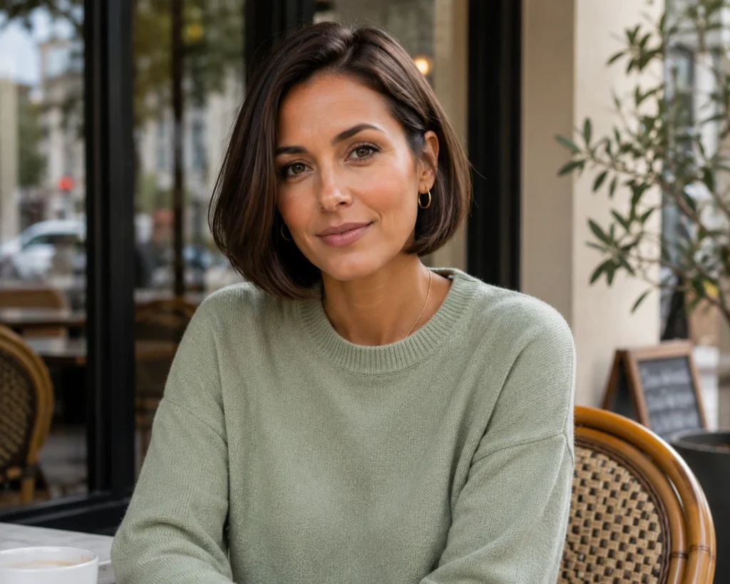 French Bob Without Bangs
