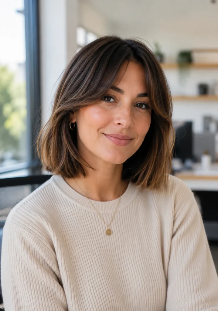 Medium Bob With Curtain Bangs
