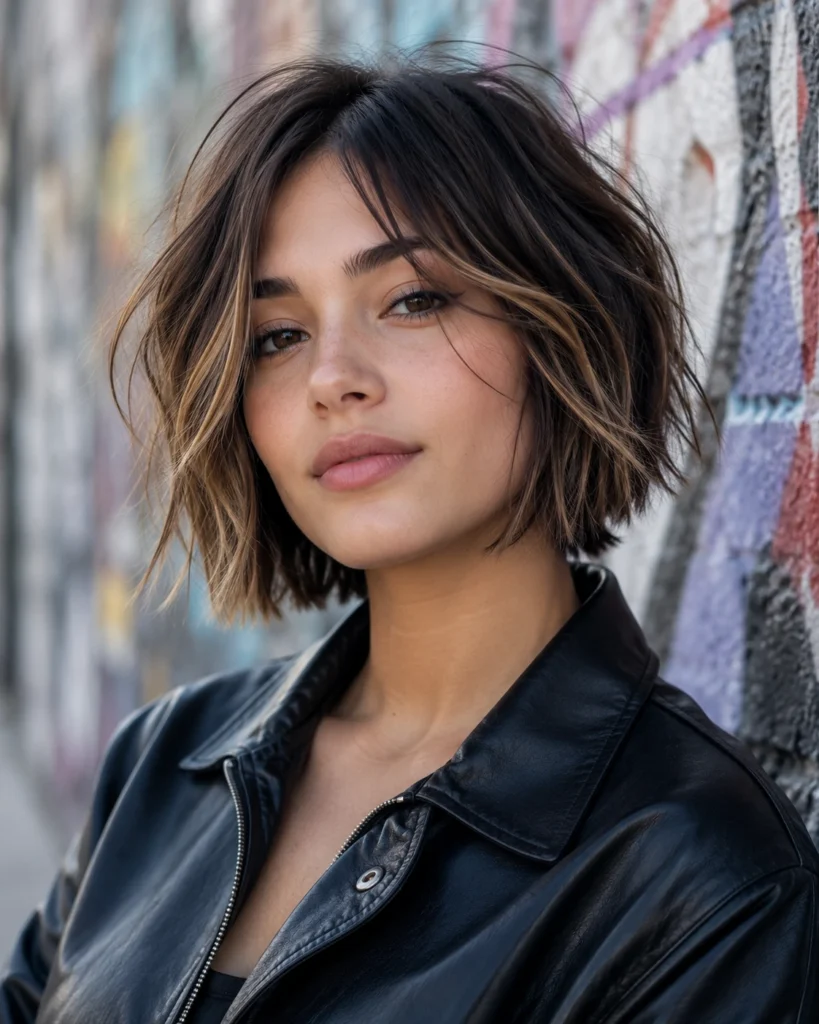 Balayage on a Choppy Bob