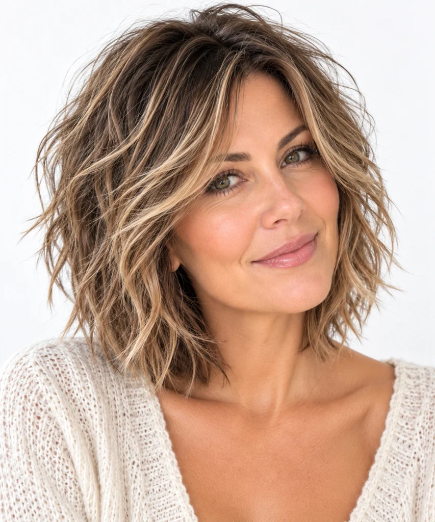  Choppy Shag with Balayage
