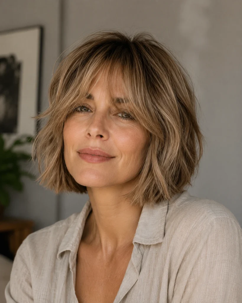 Layered French Bob with Bangs