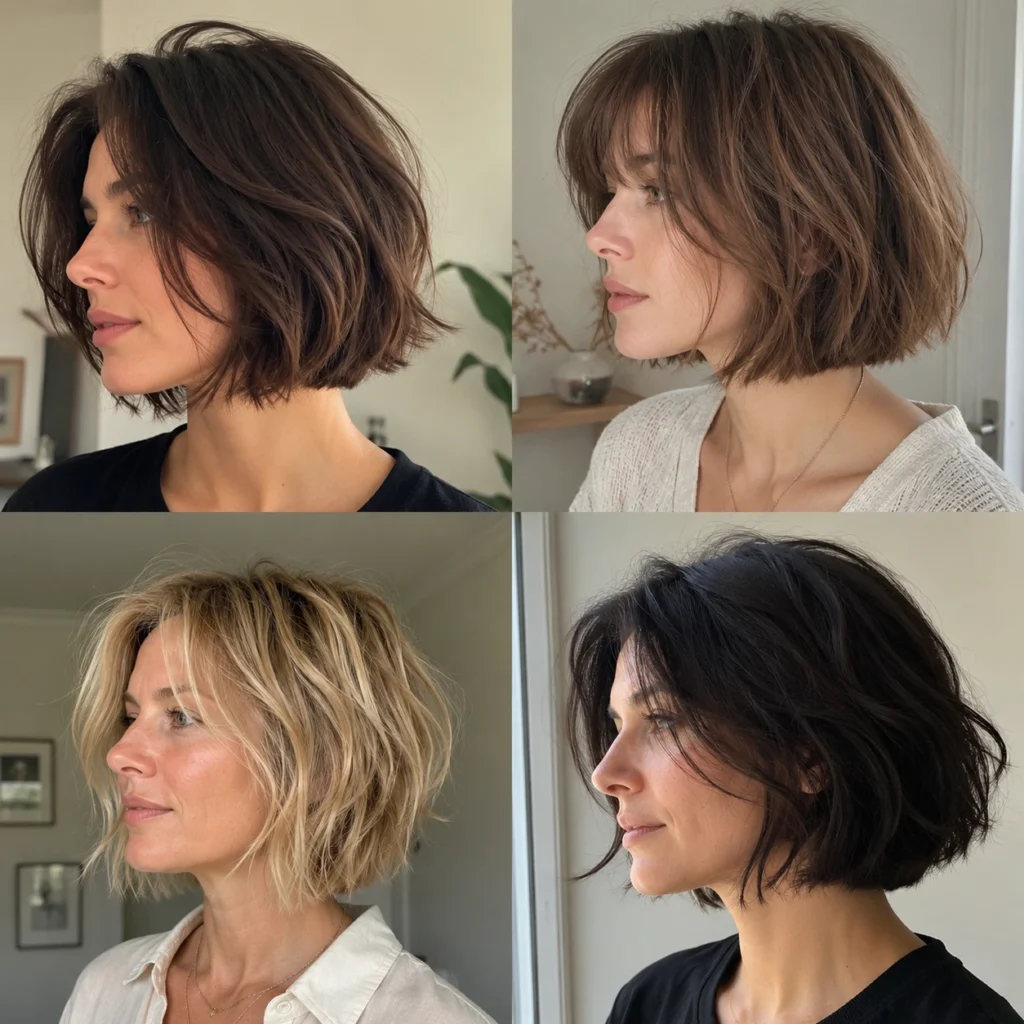 Layered Messy French Bob Haircut