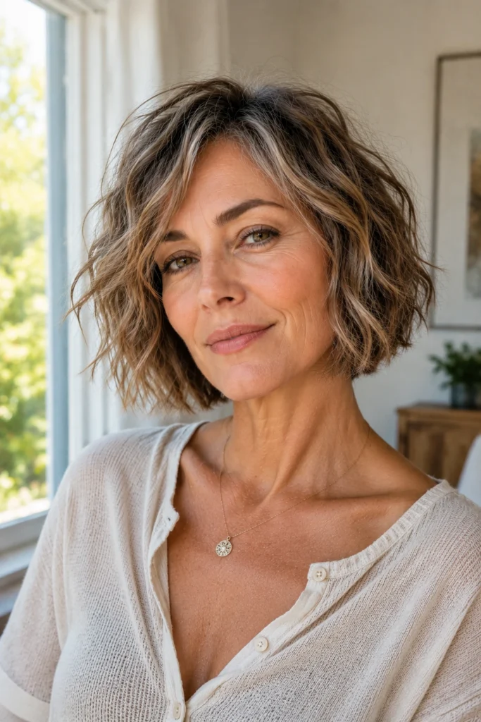 Textured Wavy French Bob