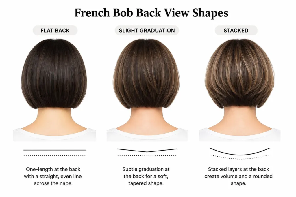 french bob back view shapes