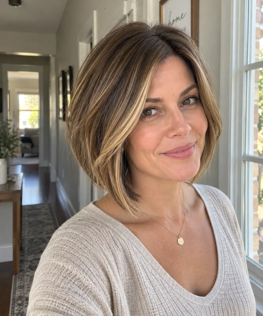 Angled Bob with Face-Framing Highlights