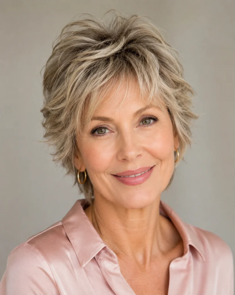 Feathered Shag Pixie For Fine Hair