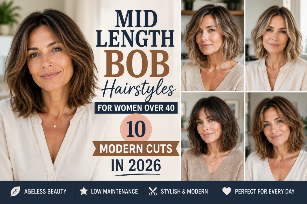 Mid Length Bob Hairstyles For Women Over 40
