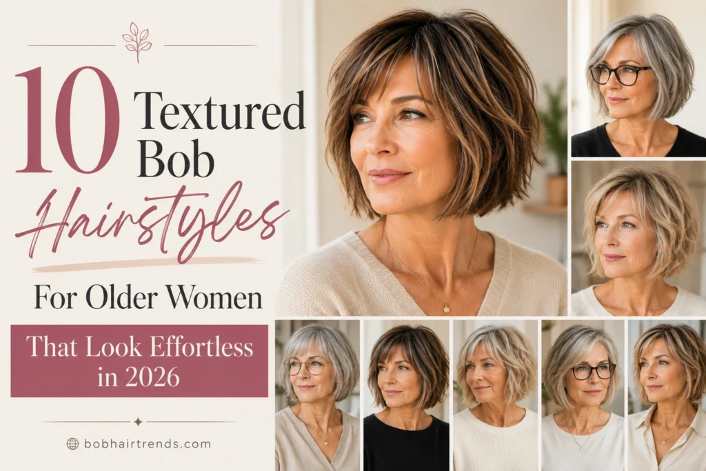 Textured Bob Hairstyles For Older Women