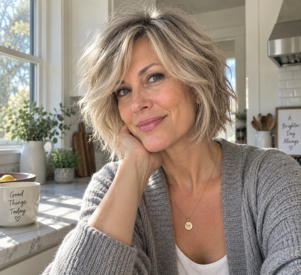  The Ash Blonde Shaggy Bob