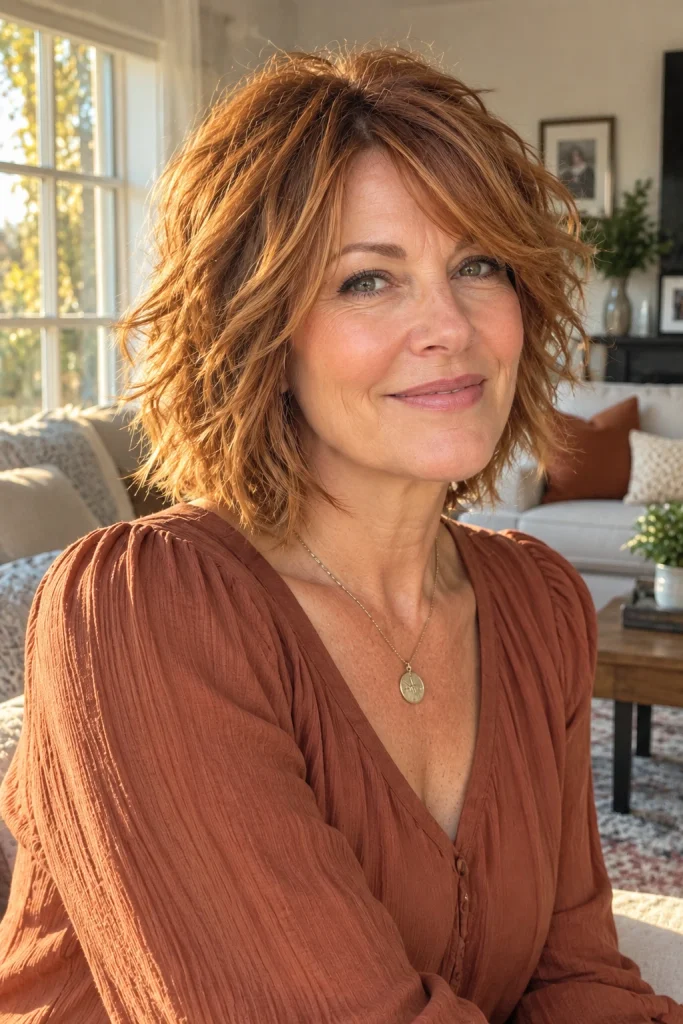  The Copper-Toned Shaggy Bob