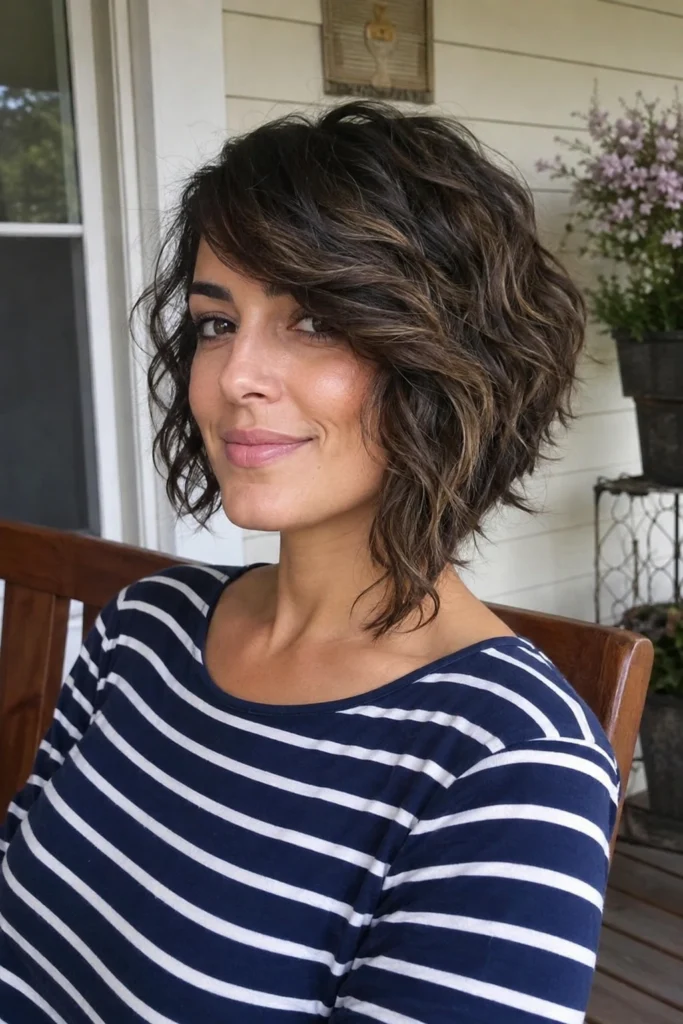 The Inverted Bob with Side-Swept Bangs