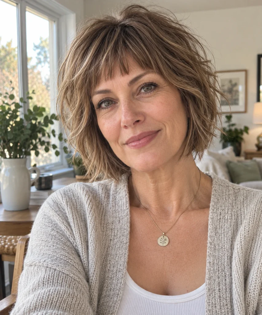 The Shaggy Bob With Micro Bangs