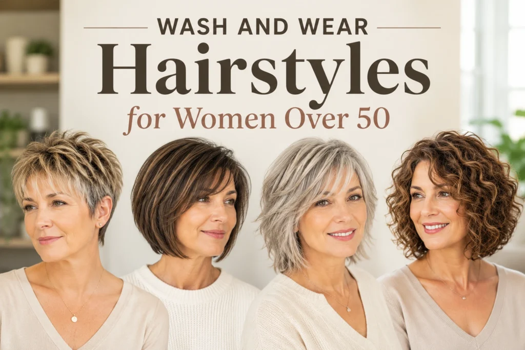 Wash and Wear Hairstyles for Women Over 50