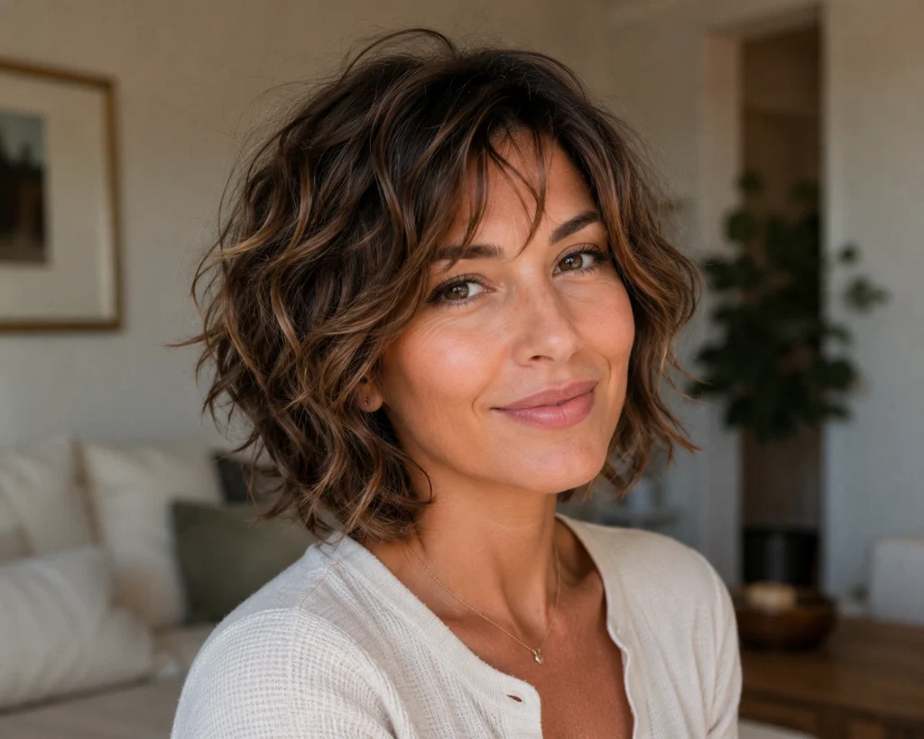 Beach Wave Perm on Shaggy Bob
