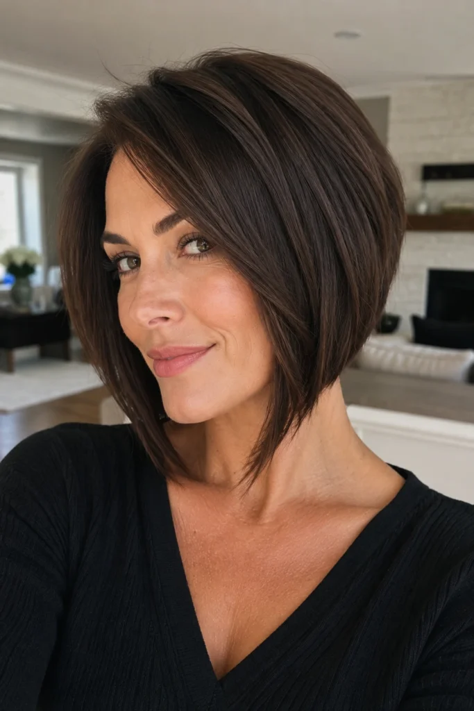 Brunette Inverted Bob