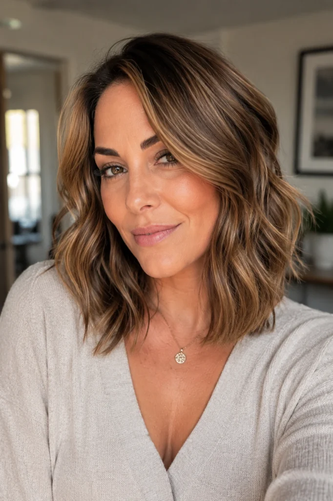 Light Brown Wavy Lob