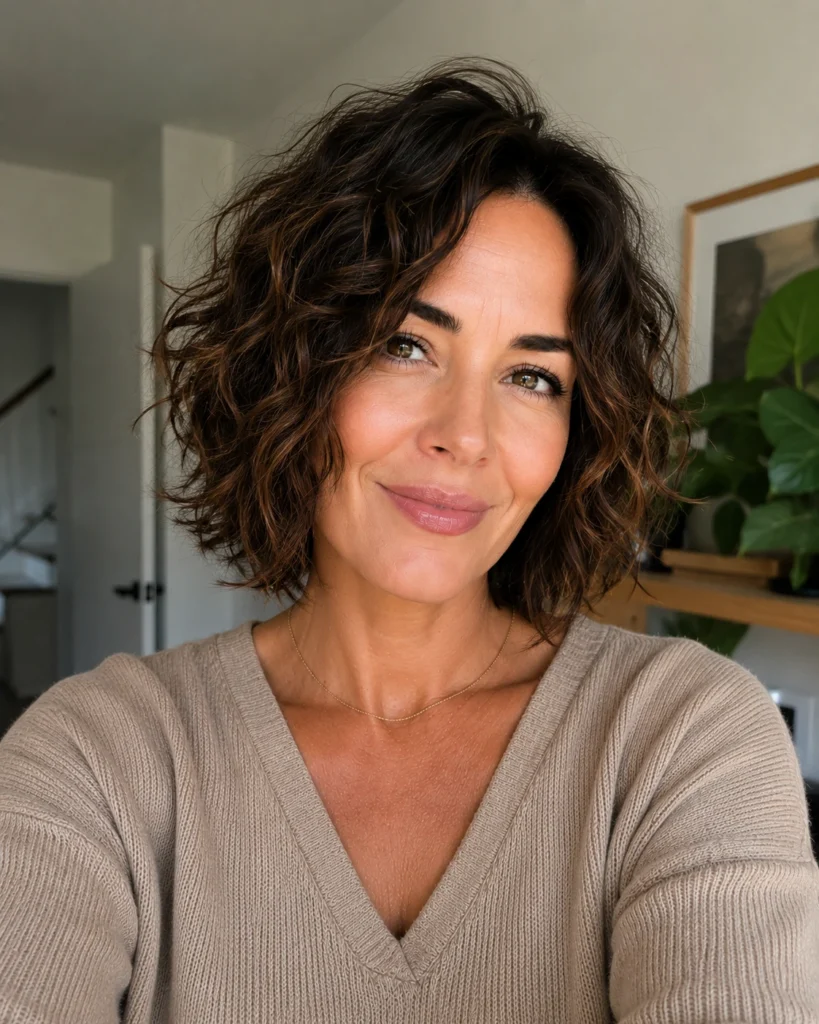 Soft Perm on Textured Bob