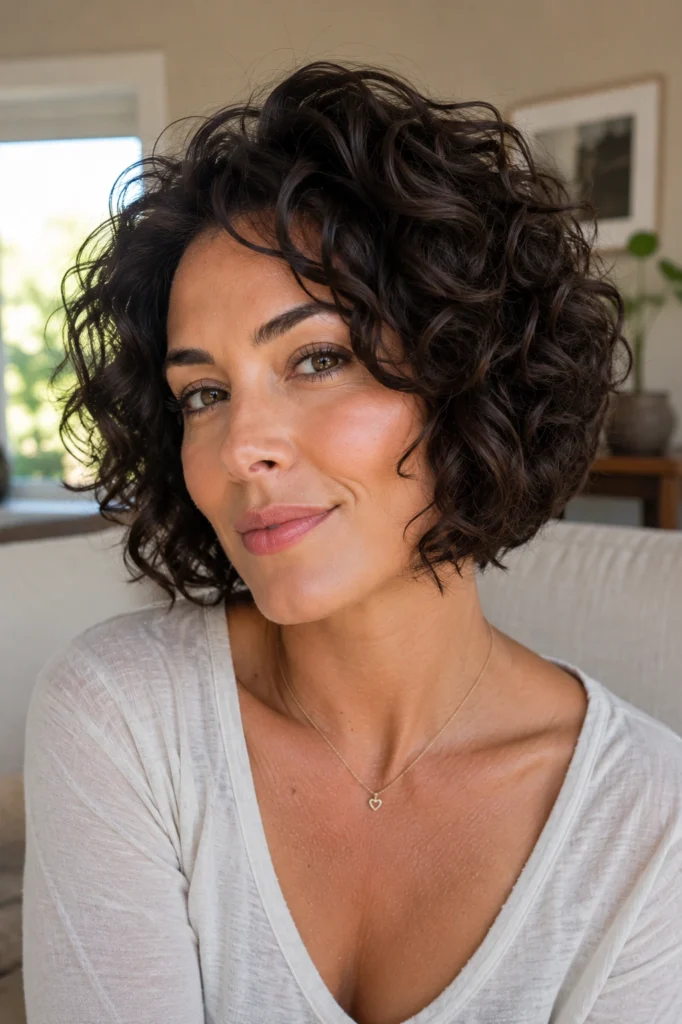 Voluminous Curl Perm on Bob