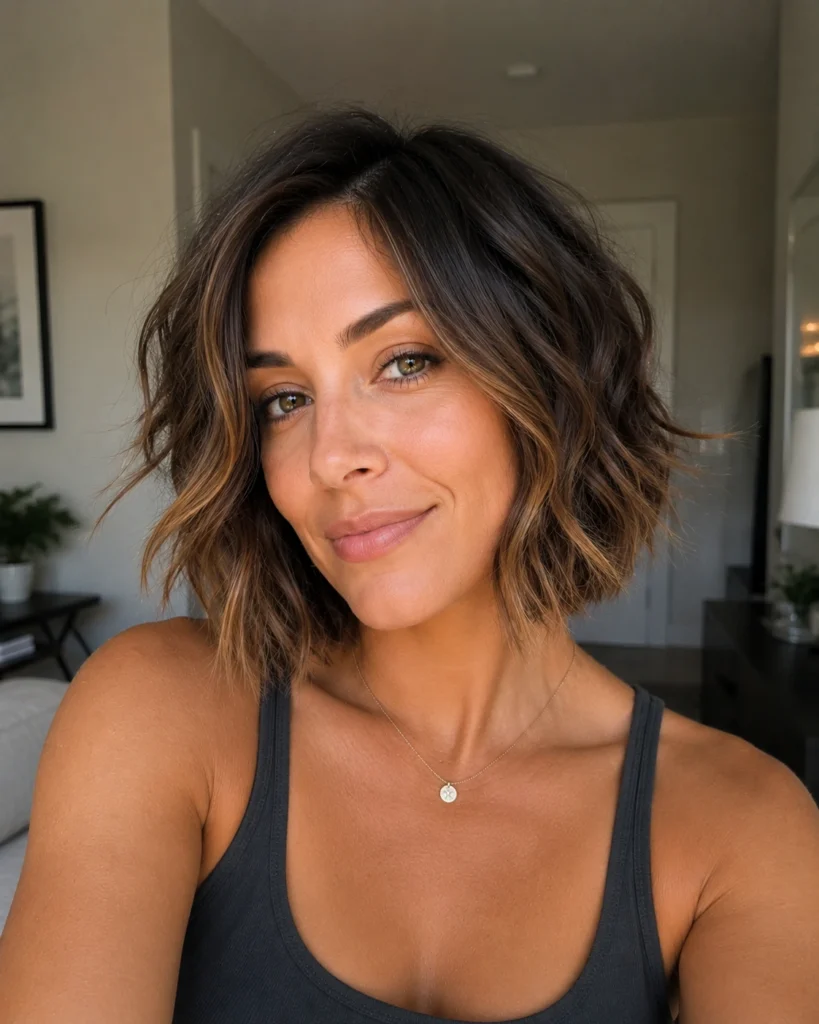 Brown Balayage Short Bob