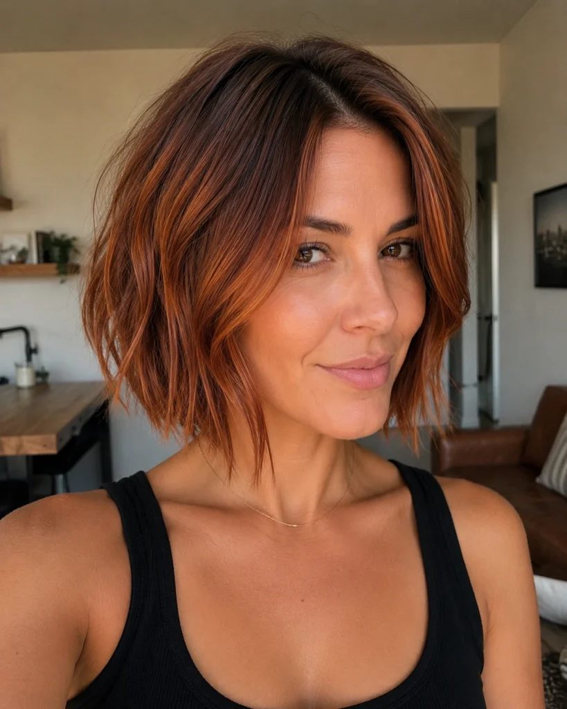 Copper Brown Short Bob