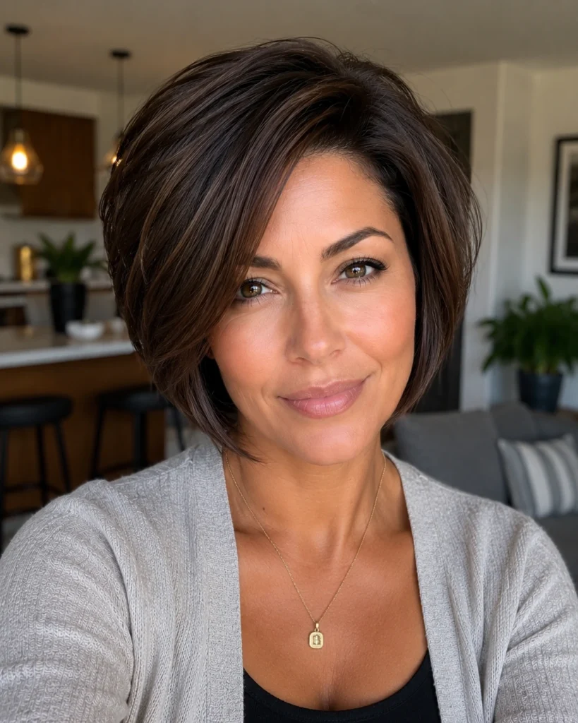 Brown Stacked Bob