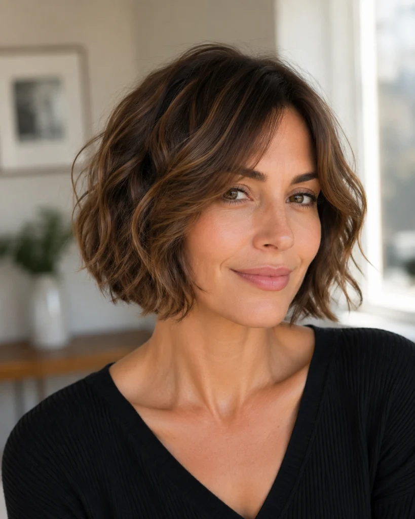 Wavy Perm on French Bob
