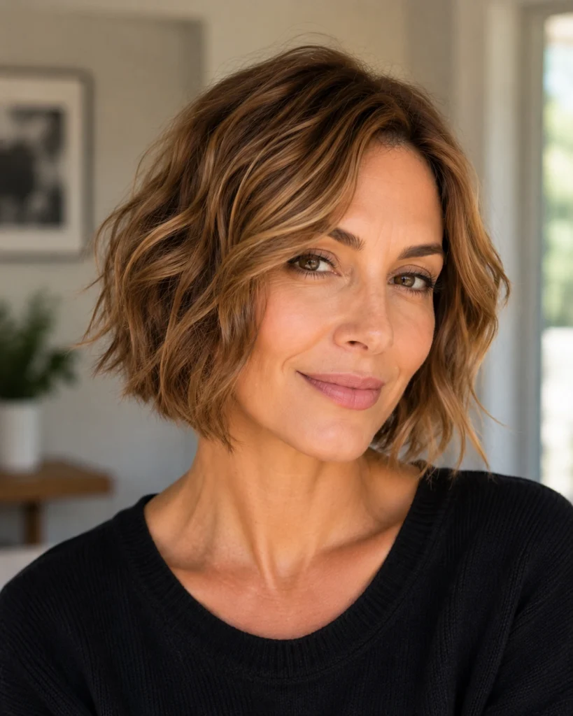 Honey Brown Textured Bob