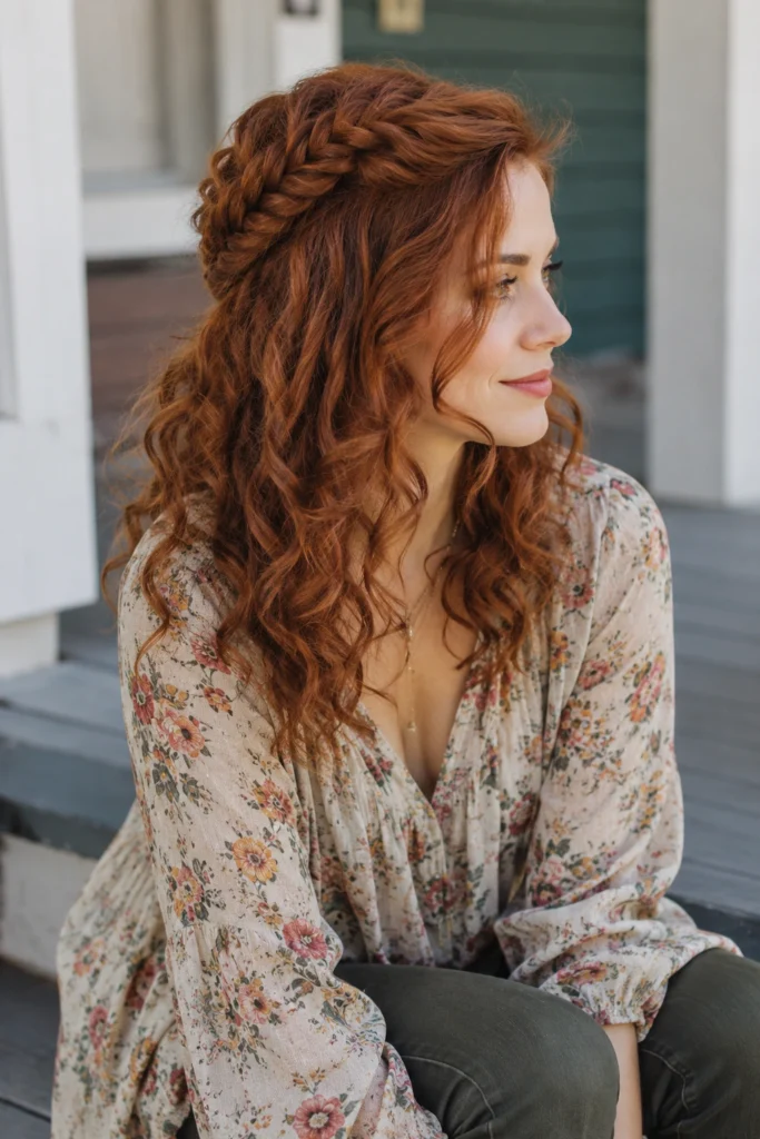 Boho Braided Half Updo