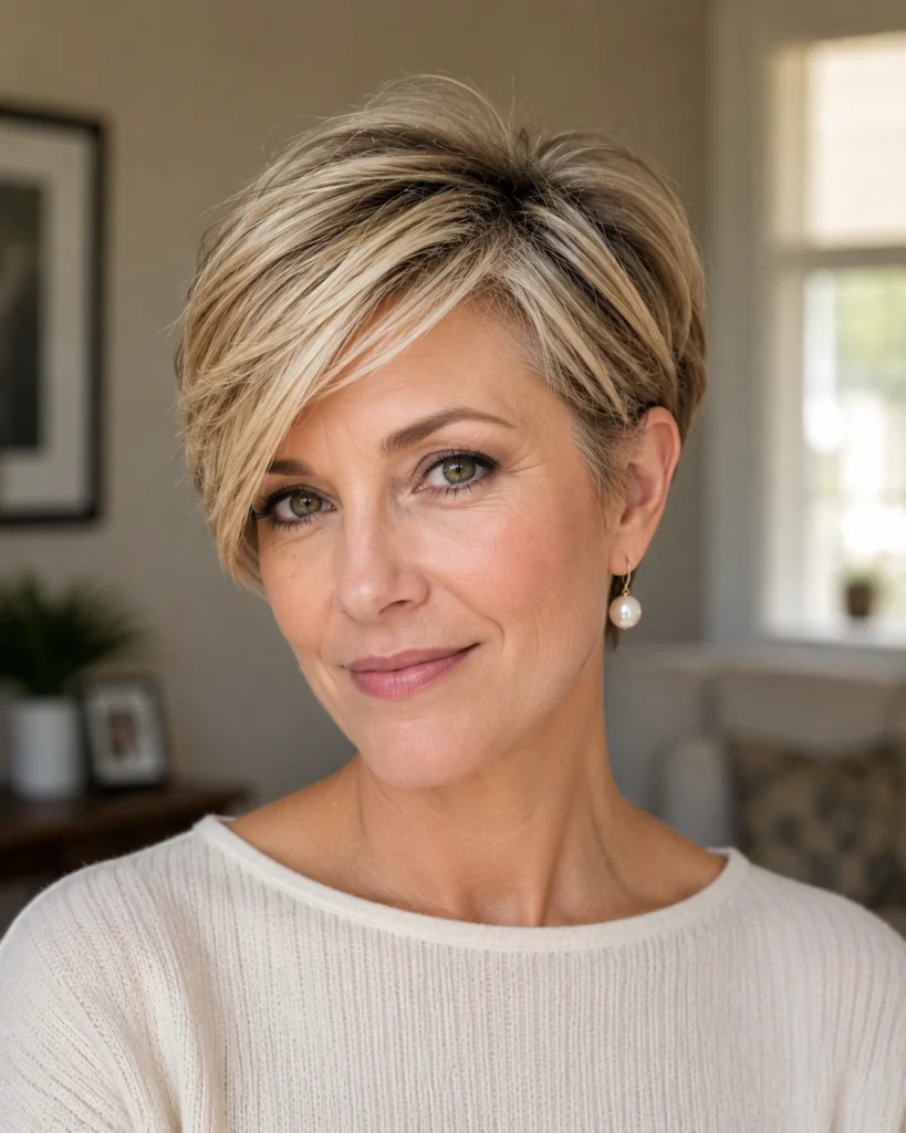 Classic Pixie with Side Sweep