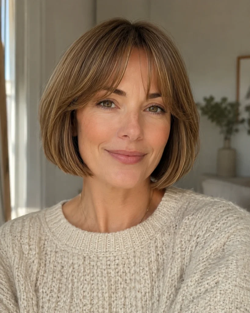 The Bob with Curtain Bangs