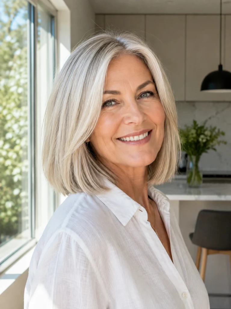 Blunt Bob for Thinning Hair Over 50