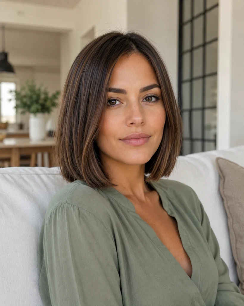 Blunt Shoulder-Length Bob for Thinning Hair