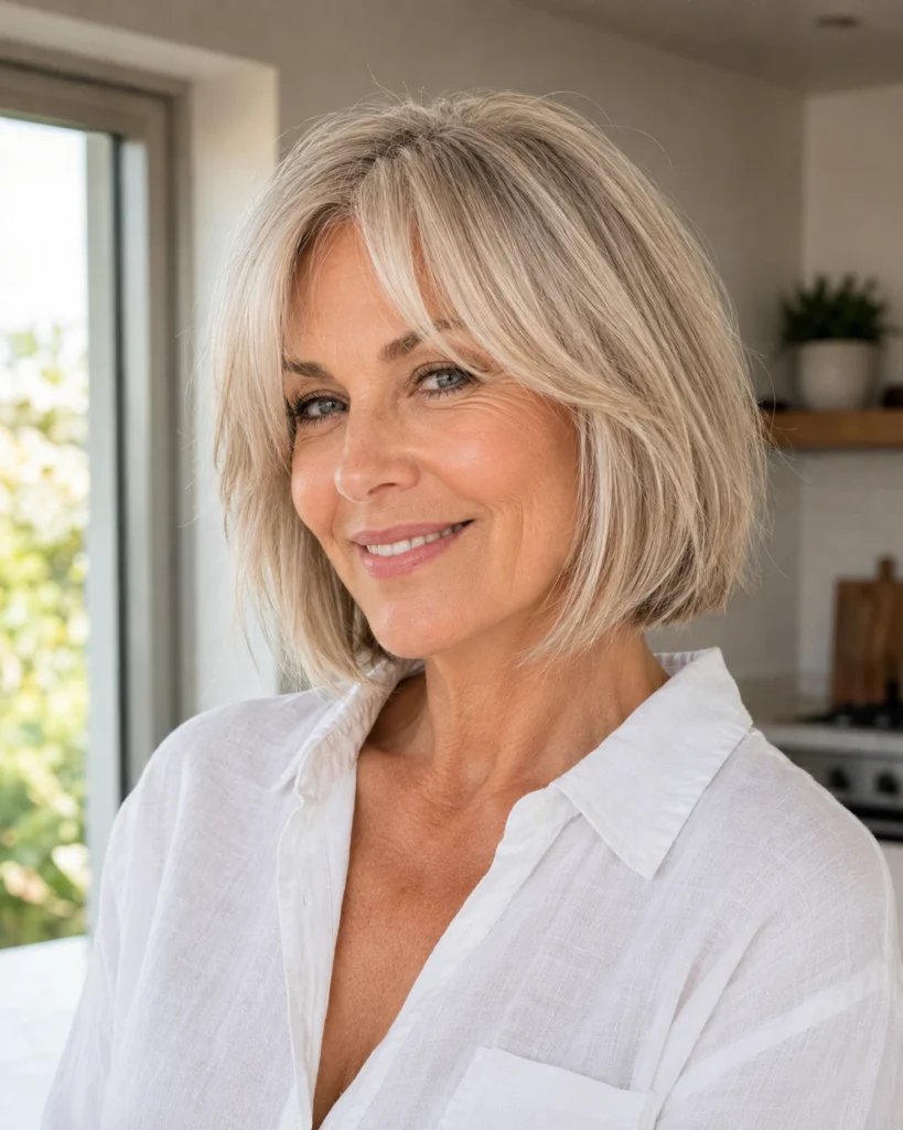 Bob Hairstyles with Bangs for Fine Hair Over 40