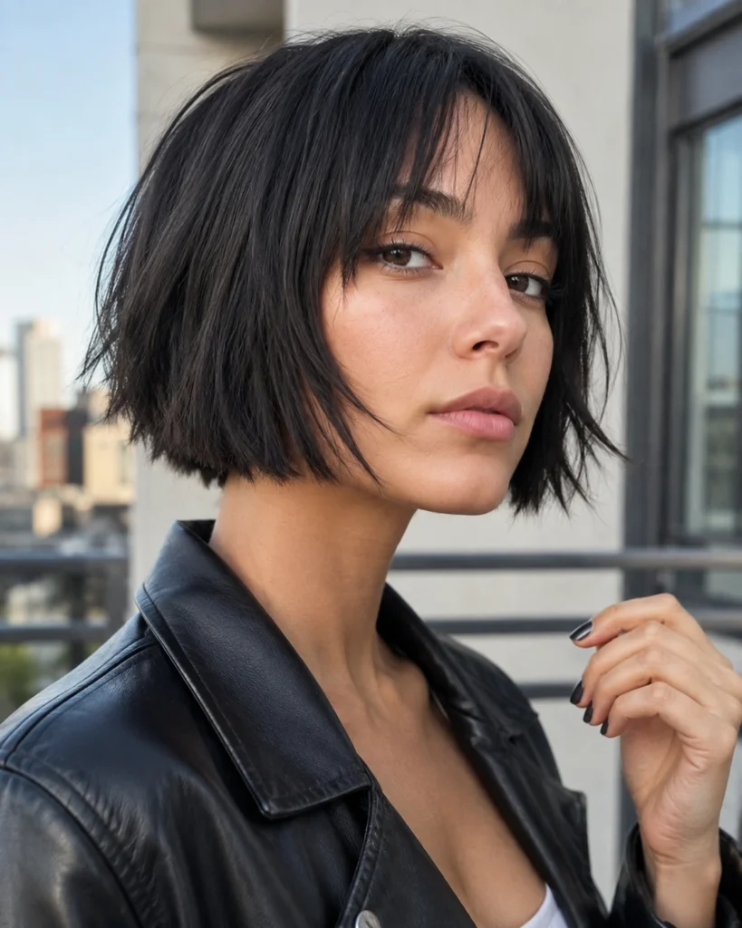 Fine Hair Edgy Choppy Bob