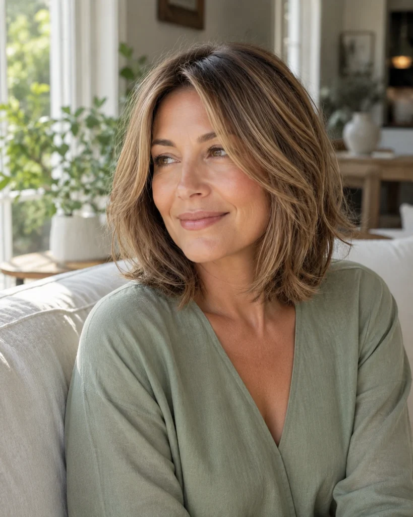 Layered Bob with Highlights for Thin Hair