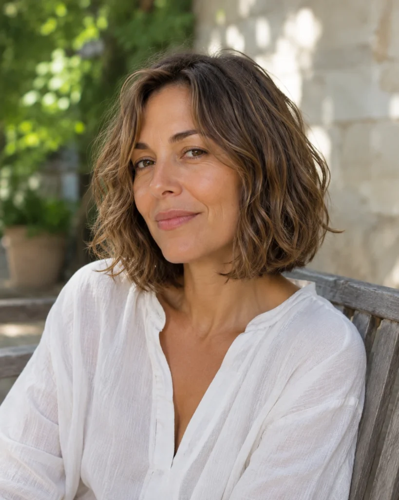 Layered Bob with Natural Texture for Thin Hair