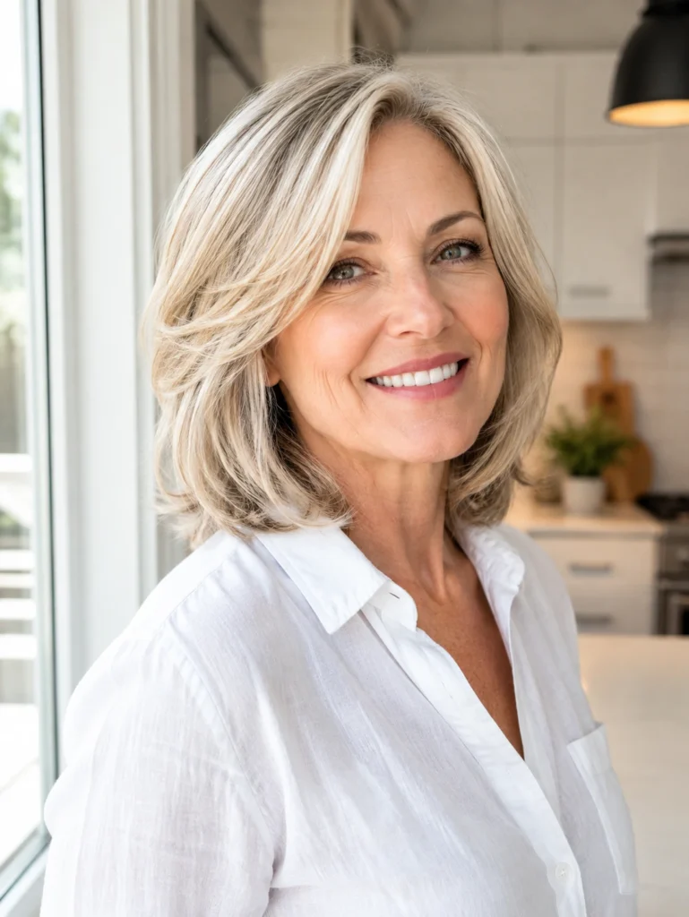 Layered Bob with Side Bangs for Thin Hair