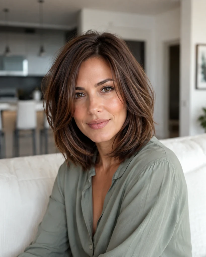 Layered Shoulder Length Bob for Fine Hair