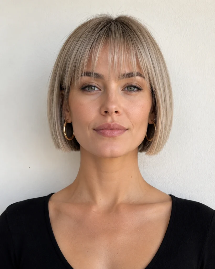Long Bob with Bangs for Fine Hair