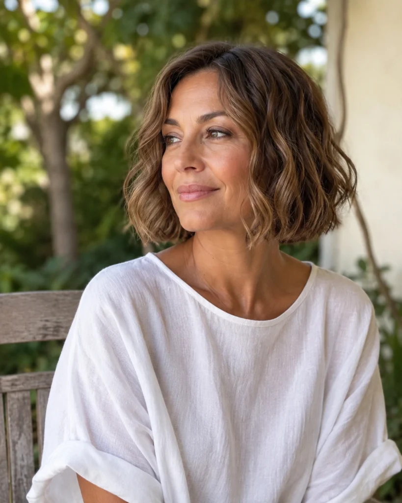 Short Bob with Natural Texture for Fine Hair