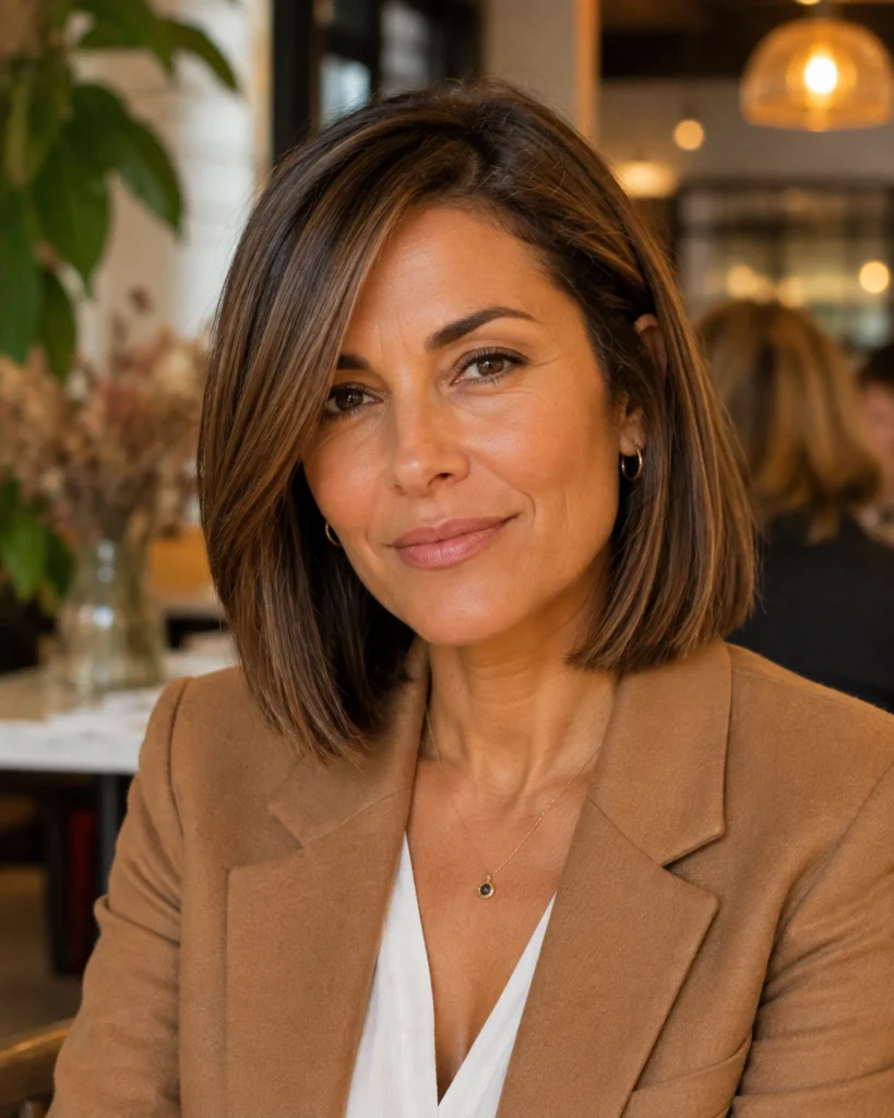 Shoulder Length Bob for Fine Hair Over 40